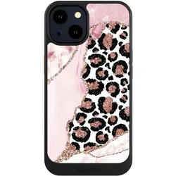 Nivocase Hülle für Apple iPhone 14 Handyhülle NIVOcore Case Schwarz Glitzer Look Leopard Marmor (Apple iPhone 14), Smartphone Hülle, Schwarz