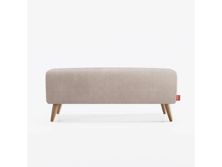 Banc de lit beige 100x49x41, tissu lisse antitaches
