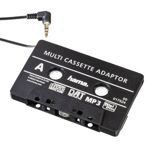 Hama 00017524 KFZ-Kassettenadapter mit 3,5-mm-Klinke (AUX) für Smartphone, MP3-Player