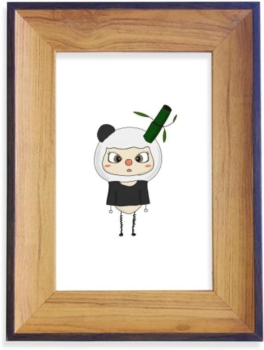 Decoratieve houten fotolijst Panda - Meerkleurig - 4x6 inch