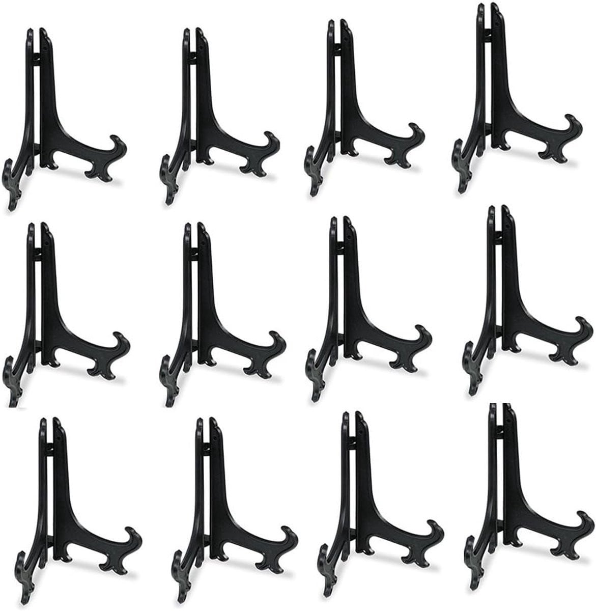 Set van 12 kunststof displaystandaards voor decoratie, Hoogte: 7,5 cm