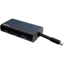 Marmitek USB-Hub Connect USB-C Hub 4 (USB-C, 4 Ports), Dockingstation + USB Hub, Schwarz, Blau