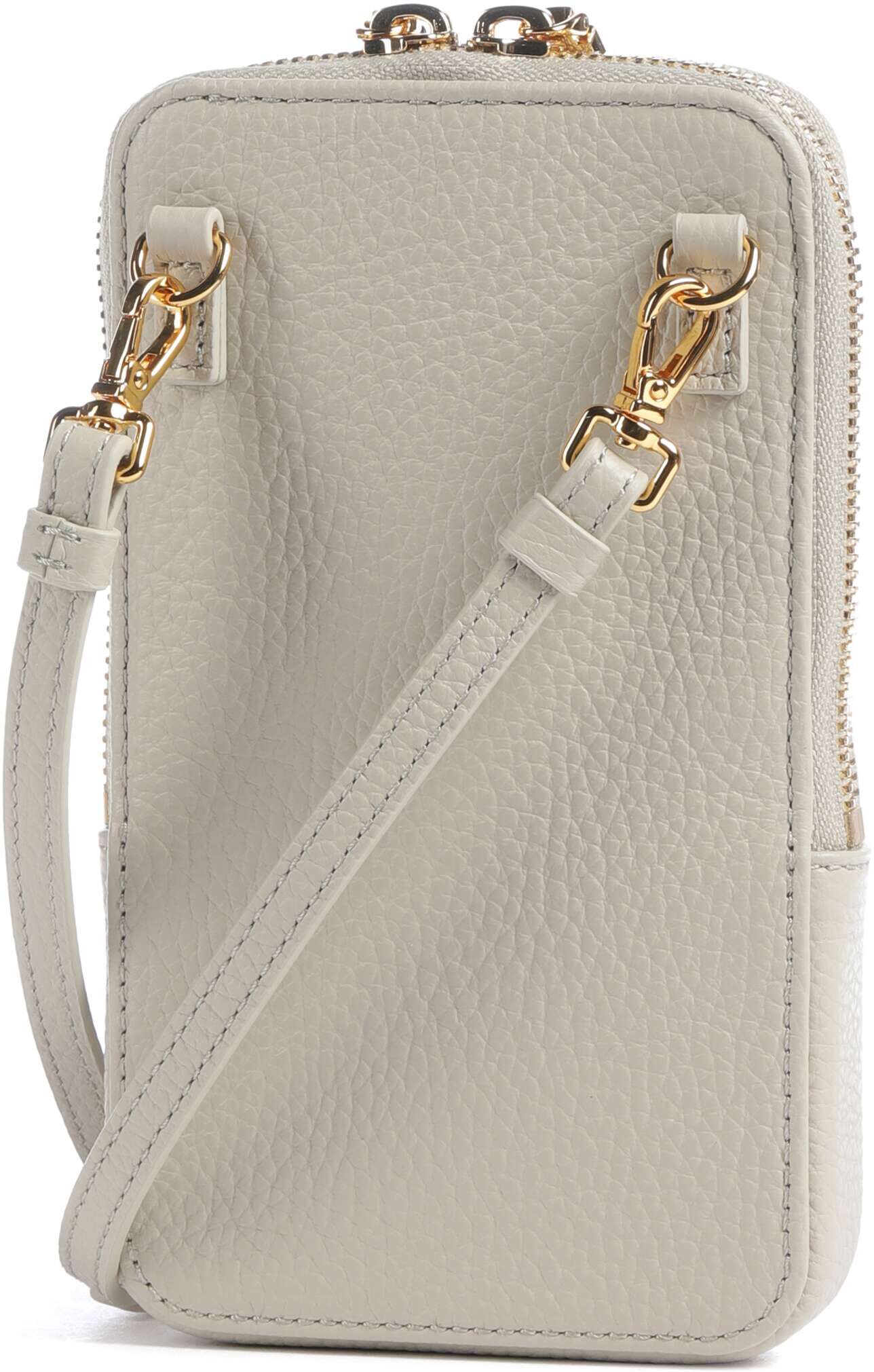 Coccinelle Flor Handytasche aus Leder, beige