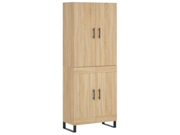 PUGYNBK Hoher Sideboard, Eiche, 180 cm, Sperrholz Mit Türen, Metallbeinen, stabil, geräumiger Stauraum für das Wohnzimmer