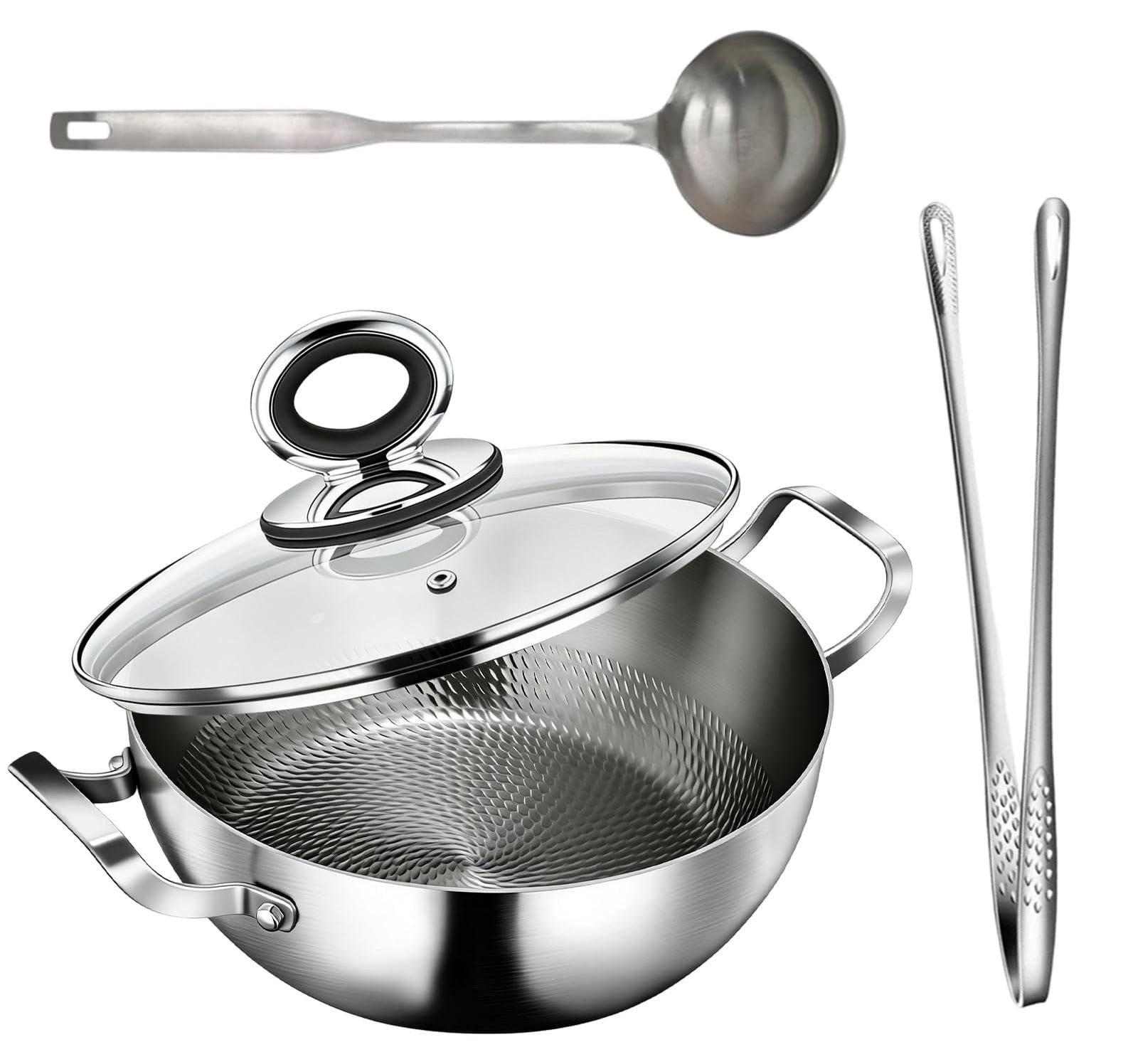 Dripio Titanium koekenpan met deksel en dubbele handgrepen, 30 cm
