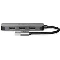 Nedis USB-Hub - USB-A Male - 4x USB A Female - 4-Port port(s) - USB 2.0 / USB 3.2 Gen 1 - Stromversorgung über USB