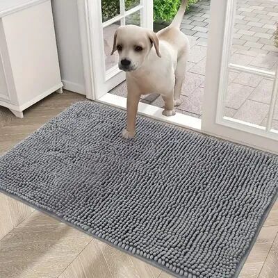 Discount Dollar Deals Dog Doormats For Muddy Paws, Absorbent Non Slip Washable Mat, Quick Drying Microfiber Mud Mat grey 40x60cm