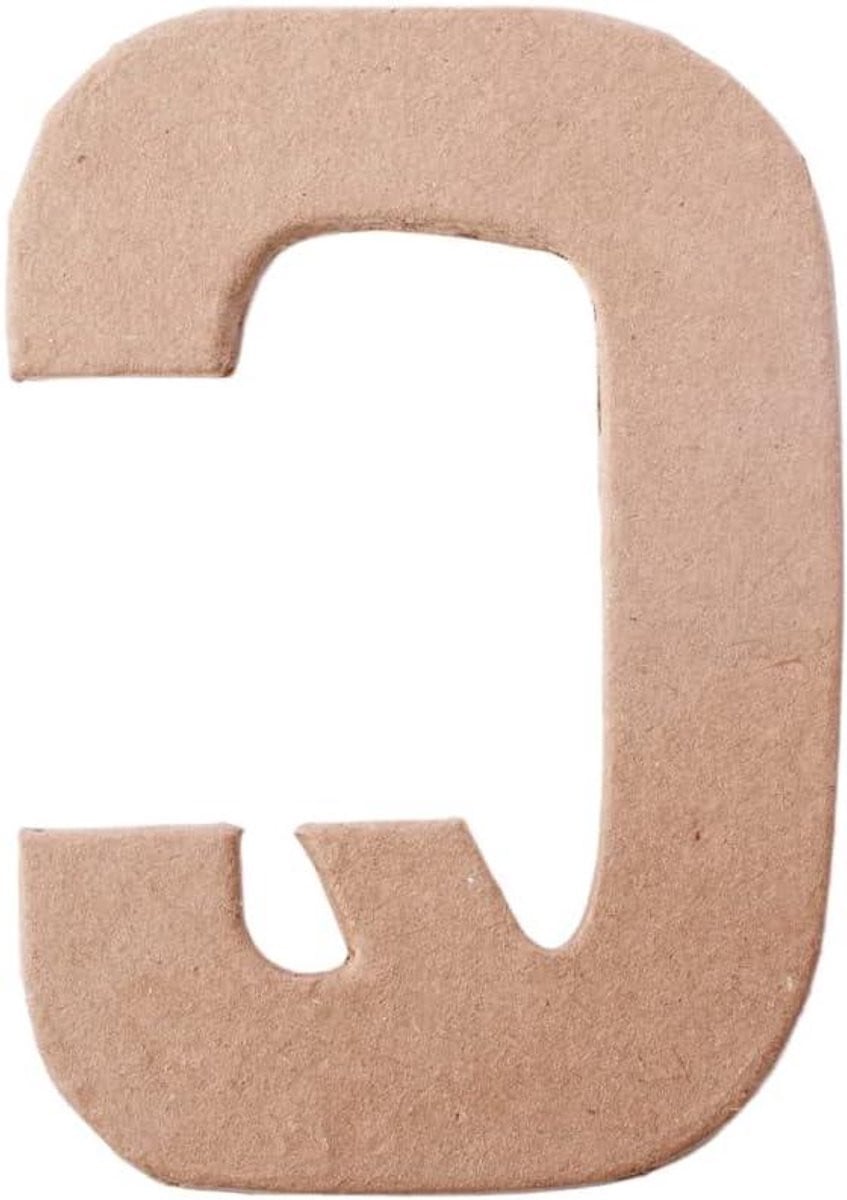 Papier-mâché decoratie letter voor handwerken, Hoogte: 12 cm