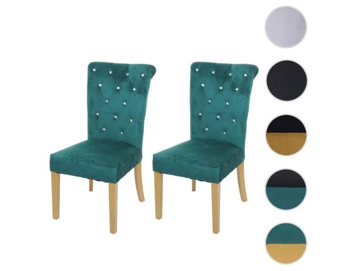 MCW 2x chaise de salle à manger MCW-D22 vert foncé pieds dorés