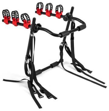 Costway Superbuy Trunk Mount 3-Bike Rack with Anti-Sway Straps & Soft Padding for SUV
