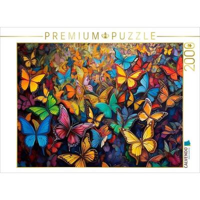 CALVENDO Puzzle Wimmelbild - Kunterbuntes Treiben von Schmetterlingen | 2000 Teile Lege-Größe 90x67cm Foto-Puzzle für glückliche Stunden