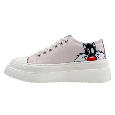 Sneaker DOGO "Freya Low-Top Sneaker Puddy Tat Damen Sneaker", Damen, Gr. 39, Normalschaft, beige, Textil, Schuhe Sneaker, Handgefertigt