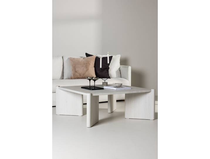 Couchtisch VENTURE HOME Rogaland, quadratischer Couchtisch, modern & elegant, 100 × 100 cm , weiß (weißgewaschen, weißgewaschen, weißgewaschen), B:100cm H:40cm T:100cm, Tische, Couchtisch, Sofatisch, MDF, quadratisch, niedrig, geräumig, raffiniert