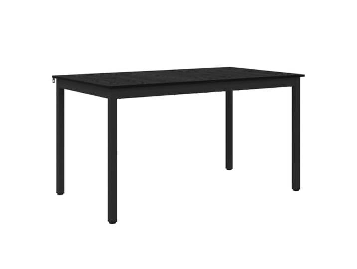 KGHERMDF Esstisch 140 x 80 x 75 cm, Schwarz Holzwerkstoff-Oberfläche, Metallrahmen, Quadratische Beine, Pflegeleicht, Montage erforderlich