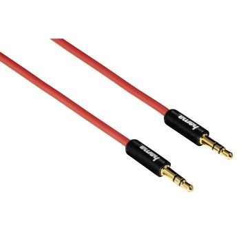 Hama Stecker 3,5 mm Klinke auf 3,5 mm Klinke 1 m 136652 Verbindungskabel Super Soft (Rot) 00136652