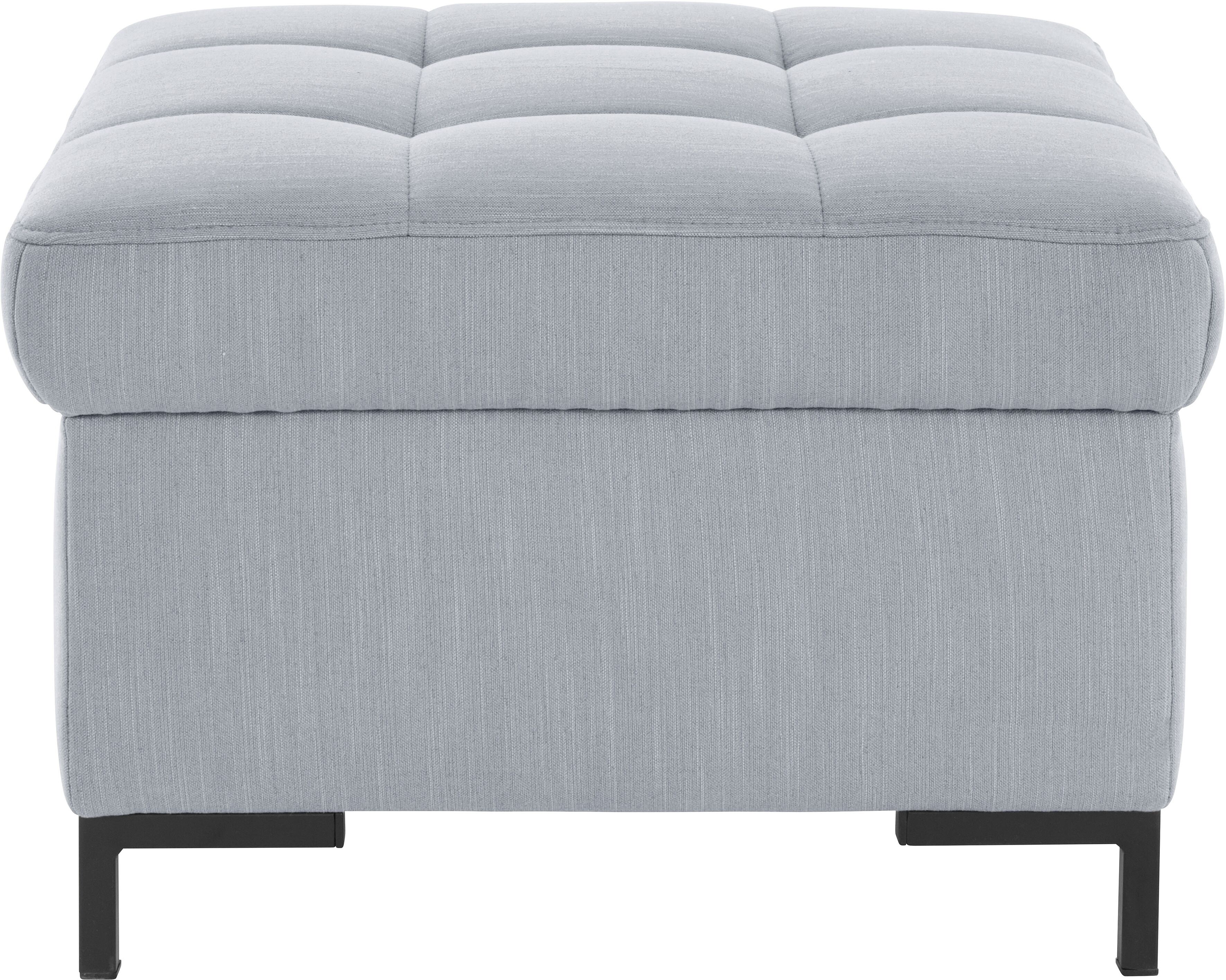 Hocker OTTO PRODUCTS "Grazzo", silber, B:64cm H:43cm T:64cm, 100% Polyester (recycelt), Hocker, Hocker, hochwertige Stoffe aus recyceltem Material, Steppung im Sitzbereich