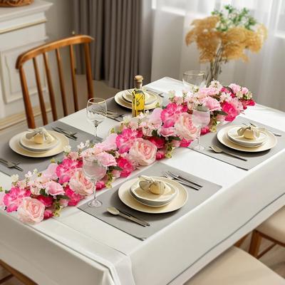 YUN 6Pcs Silk Floral Panels for Wedding Arch, Bridal Shower, Table Centerpiece & Wall Backdrop Decor