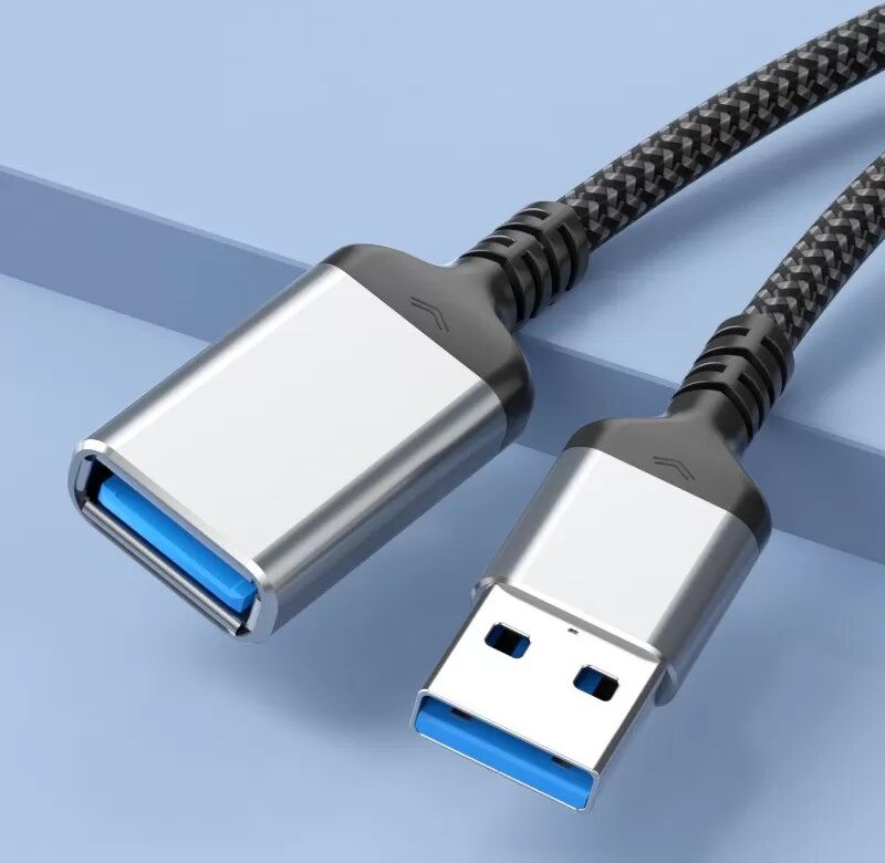 INF USB 3.0 A Stecker auf Buchse Verlängerungskabel – Nylon geflochten, schnelle Datenübertragung 2 m