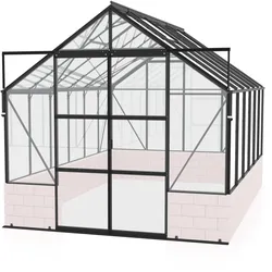 Vitavia Gewächshaus Cassandra 9900 inkl. 4 Dachfenstern - 9,9 m2 -schwarz