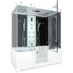 AcquaVapore Kombination Badewanne Dusche K88-SW-EH-C-EA Duschtempel 180x100 cm OHNE Zusatzoption