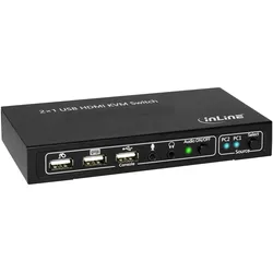InLine KVM Desktop Switch, KVM Switch, Schwarz