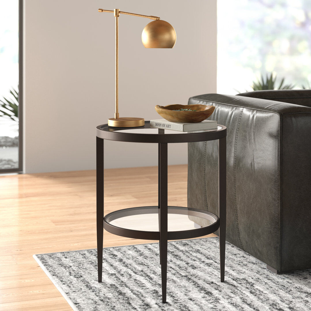 Hudson&Canal Hera Side Table Blackened Bronze 60cm H X 49.8cm W X 49.8cm D