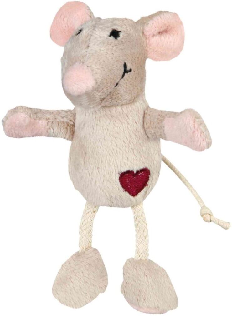 TRIXIE Maus, Plüsch, Katzenminze, 11 cm, beige