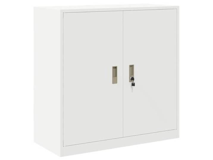 HGBNMER Aufbewahrungsschrank Weiß 90 x 40 x 90 cm Stahl Büroorganisation, abschließbare Türen, Industriedesign-Kollektion, pulverbeschichteter Stahl, pflegeleicht