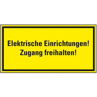 Aufkleber I Hinweisschild Elektrische Einrichtungen!-Zugang..., Folie, selbstklebend, 100x50mm, ASR A1.3