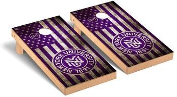 Skip's Garage New York University Violets Cornhole Board Set - OHT Vintage Flag Version