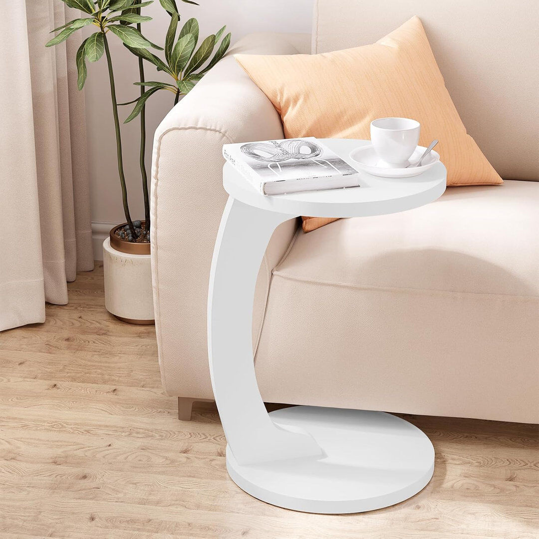 WOLTU Abstract End Table White