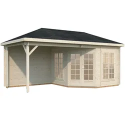 Palmako Pavillon Melanie 6,8+8,3 m2 - 28 mm naturbelassen
