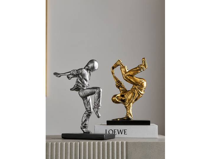 Décor à la maison Statuette Art abstrait Figure dorée ornement résine salon étude bureau Figurine décoration personnalisée