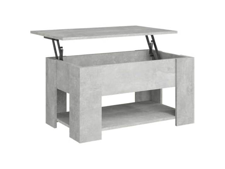 vidaXL Couchtisch Höhenverstellbar Kaffeetisch Beistelltisch Wohnzimmertisch Sofatisch mit Stauraum Betongrau 79x49x41cm Holzwerkstoff