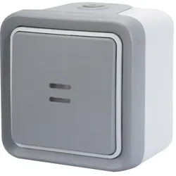 Legrand 069712 Wippschalter Aus-/Wechsel Kontroll 1-polig FR-Aufputz Plexo55 grau