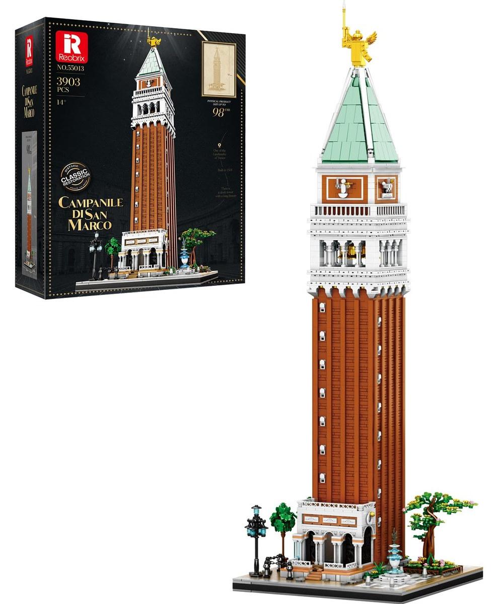 Reobrix Baukasten für Erwachsene, Modell des Campanile von San Marco in Venedig (YS-55013), kreatives Bauklotz-Spielzeug für zu Hause, ein tolles Geschenk für Jugendliche ab 14 Jahren