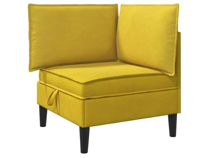 IBUQDDV Sofa mit Stauraum Gelb Samt Samt-Finish, Sperrholzrahmen, eingebaute Fächer, schaumgefüllte Kissen, abnehmbares Kissen