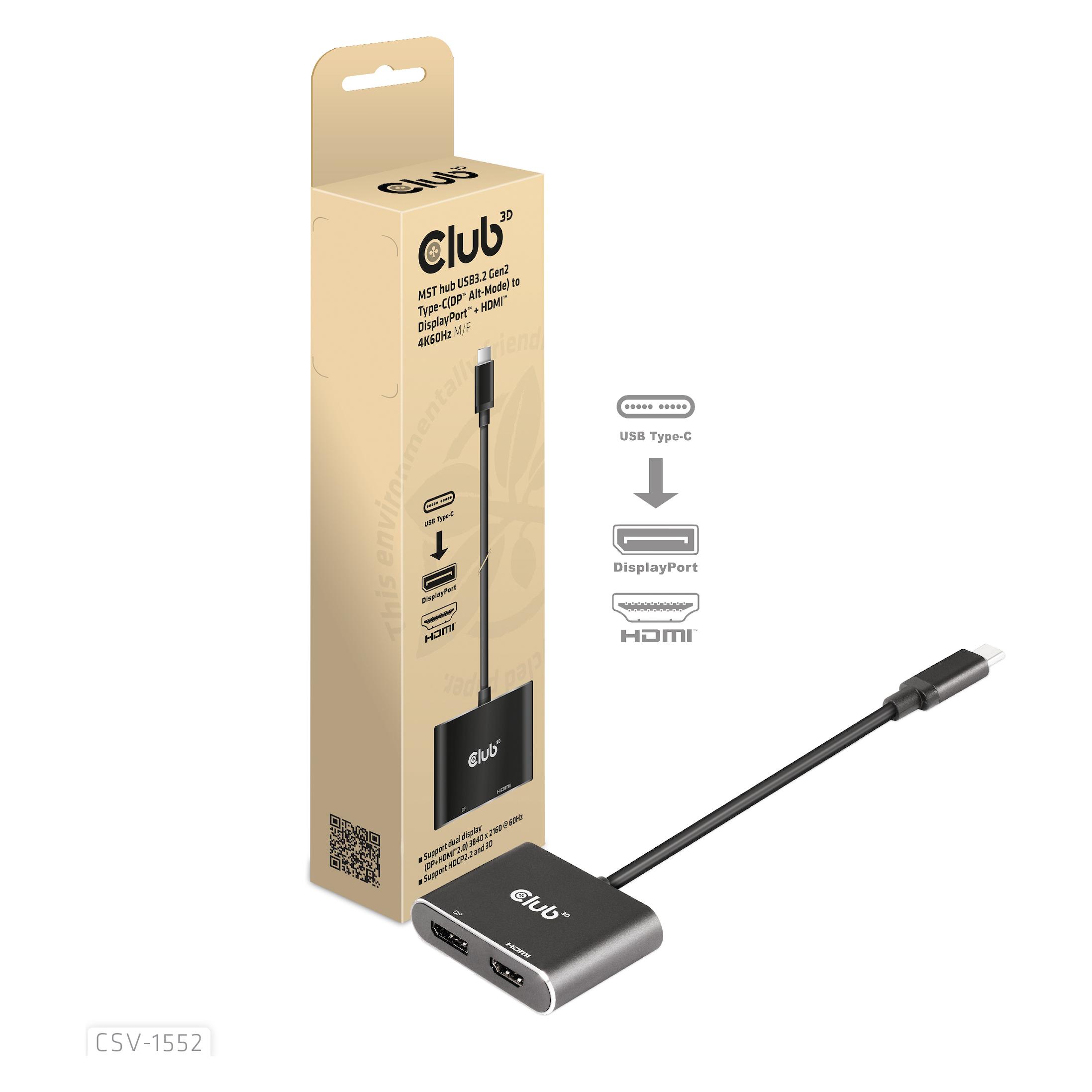 Club 3D Usb-Hub (DisplayPort, HDMI) (CSV-1552)