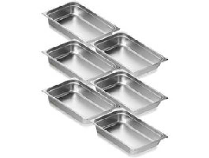 VEVOR Bac Gastronorme GN 1/1 Lot de 6, Récipient Inox pour Bain-marie 0,8 mm d'Épaisseur, Bac Inox Alimentaire 10,7 cm Profondeur, pour Fours à Convection, Réfrigérateurs, Stockage, Restauration