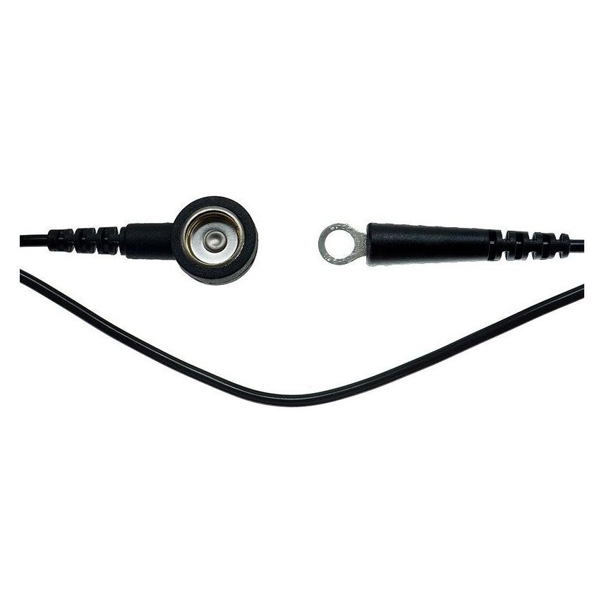 Safeguard ESD-Erdungskabel, 10 mm Druckknopf/Öse, schwarz, 0,6 m (SG-EK-SCH-DKOE-600)