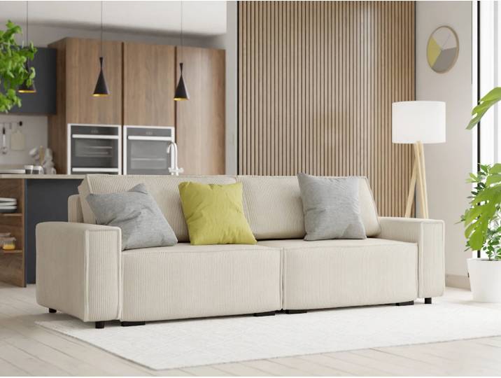 Creme 3-Sitzer Schlafsofa SMART