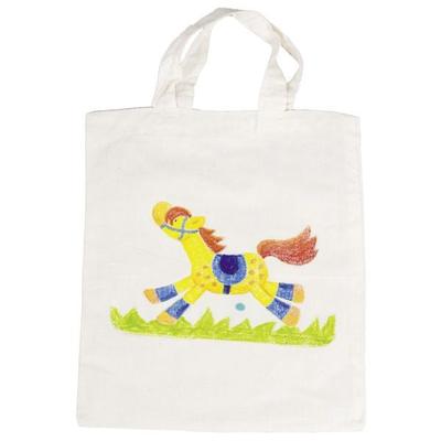 Goki PA057 - Baumwollbeutel unbemalt, 21x23cm, kreativ bemalen, 1 Stück