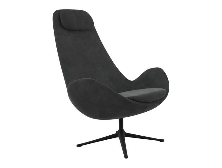 Sessel Ghost High, Flexlux, kat. , super velvet silver grey, Polyester