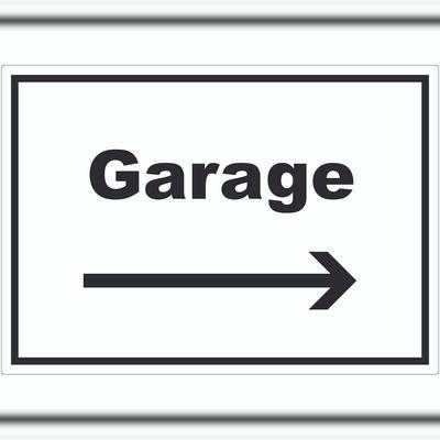 HB-Druck Garage Aufkleber mit Text und Richtungspfeil rechts Auto Stellplatz waagerecht A1 (594x841mm)