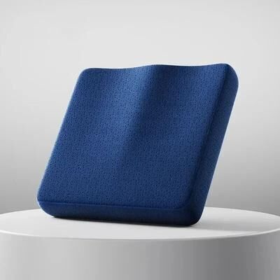 Inspired Living ComfortTail Ergonomic Memory Foam Office Cushion Tailbone & Hemorrhoid Relief Seat Pad blue