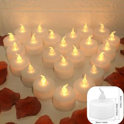 Uplifted Finds 12 Or 24 Pack LED Flameless Flickering Tea Light Warm White Candles For Wedding Birthday Christmas Home Decor 12 Pcs warm White