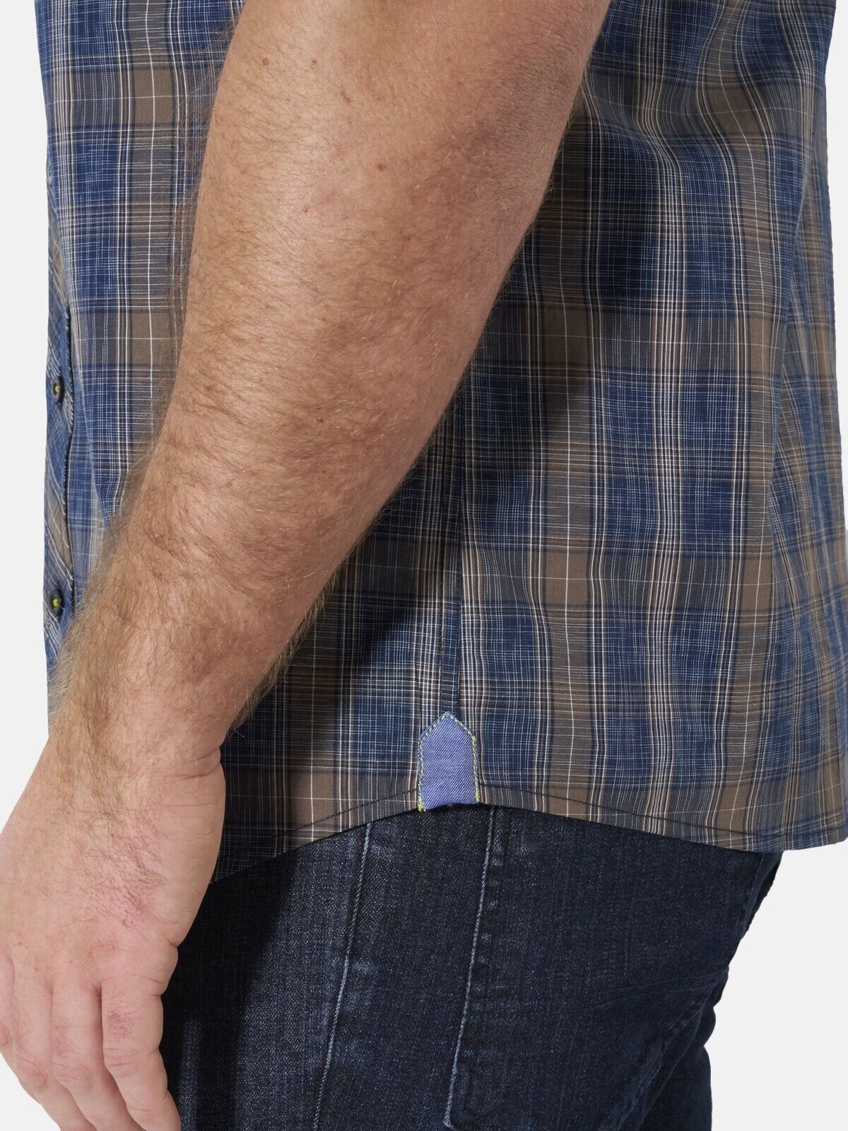 Kurzarmhemd JAN VANDERSTORM "Kurzarmhemd WERNHER", Herren, Gr. XXXL, blau (dunkelblau kariert), Hemden