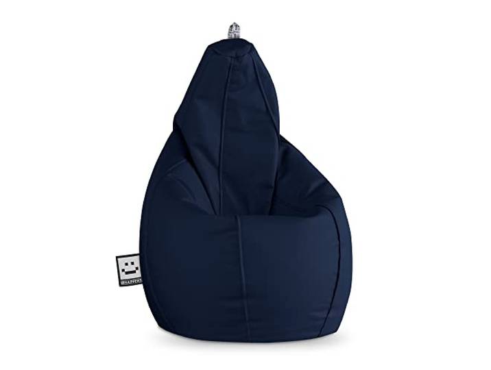 Happers Sitzsack Birne aus Kunstleder Indoor Marineblau XXL