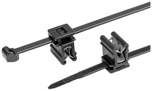 HellermannTyton 156-00948 T50ROSEC4A-PA66W-BK (100) Kabelbinder mit Clip 200mm 4.6mm Schwarz 100St.