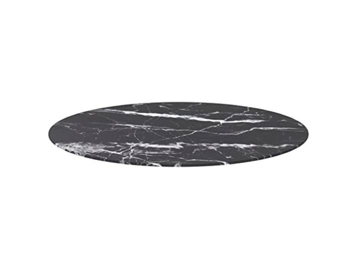 Runde Tischplatte aus Hartglas, Schwarz mit Marmor Muster, 90x1 cm Gehärtetes Glas, leichte Reinigung, Allzweckplatte, modernes Design, runde Form
